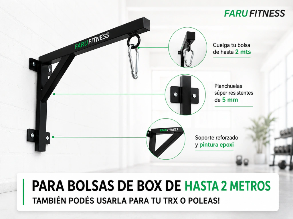 Soporte de Pared para Bolsa de Boxeo, TRX u otro accesorio — foto 2 de 15